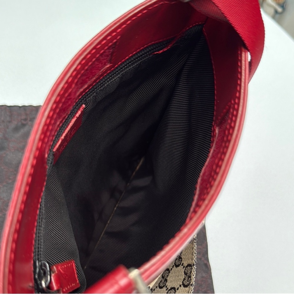 Authentic Gucci GG Monogram Leather & Canvas Crossbody, Care Card & Dust Bag - Picture 11 of 16